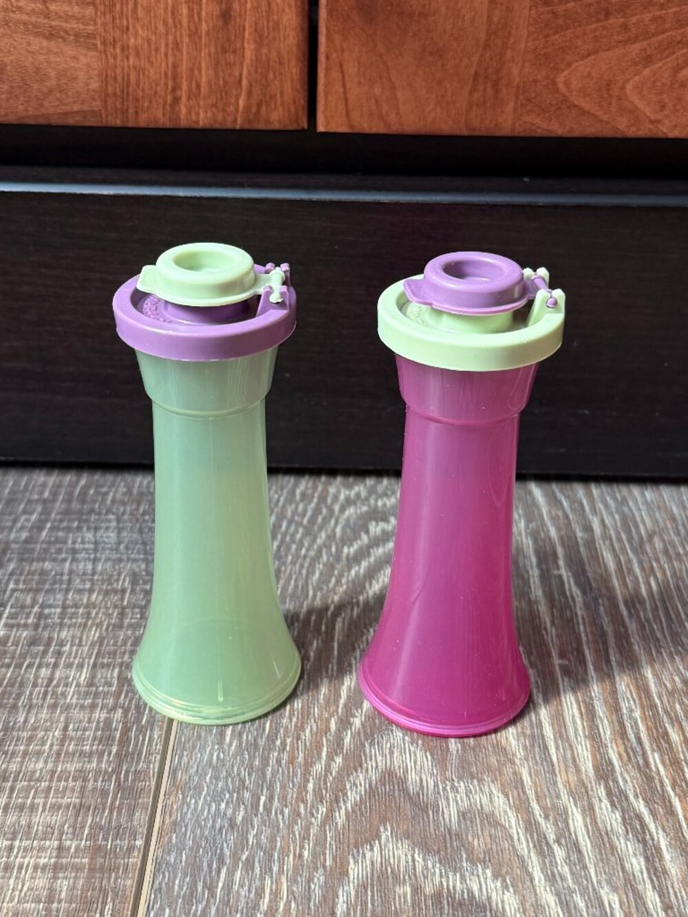 Tupperware Hourglass Mini Salt and Pepper Shakers